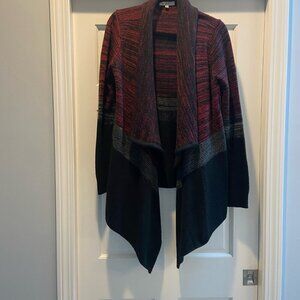 Jack by BB Dakota Woven Knit Open Front Kimono Cardigan Red Black Size Medium